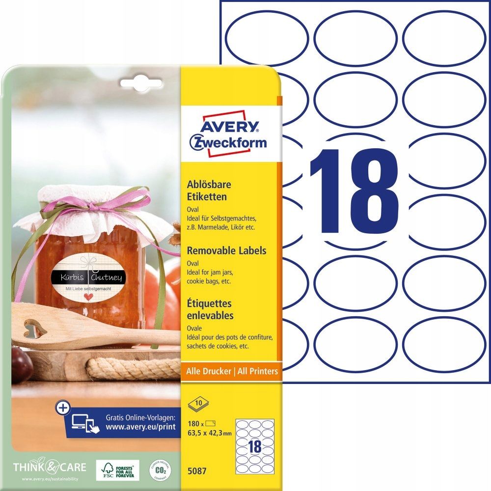  Etiketės avery zweckform 105-74mm 100 lapų x4