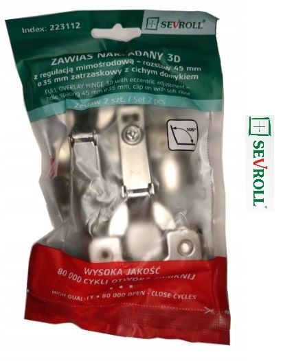  Sevroll vyris uždėtinis 3d su reguliavimu komplektas 2 s