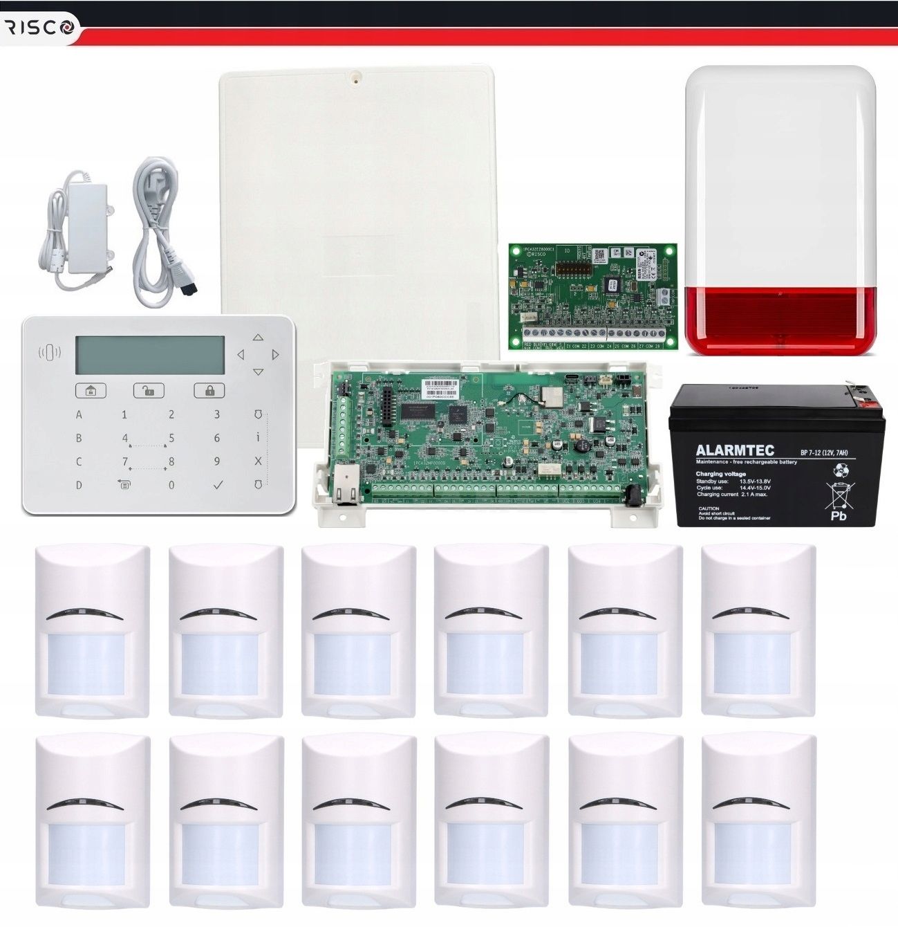  Wireless system alarm lightsys + risco wifi set 7 pir house company