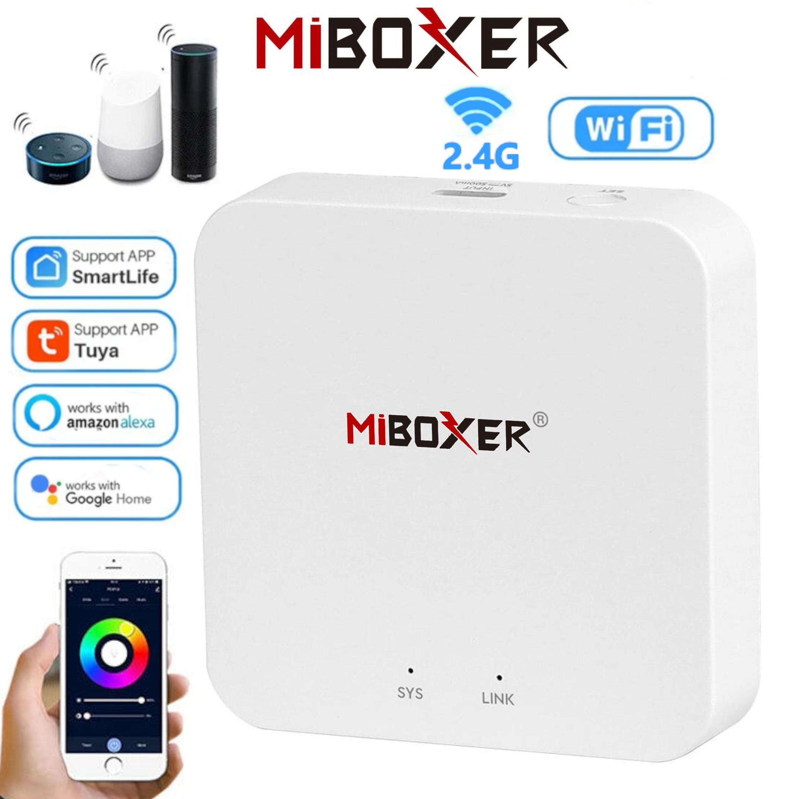  Komplektas valdiklio smart home wifi led'ams mono arba cct + valdymo pultelis zonų