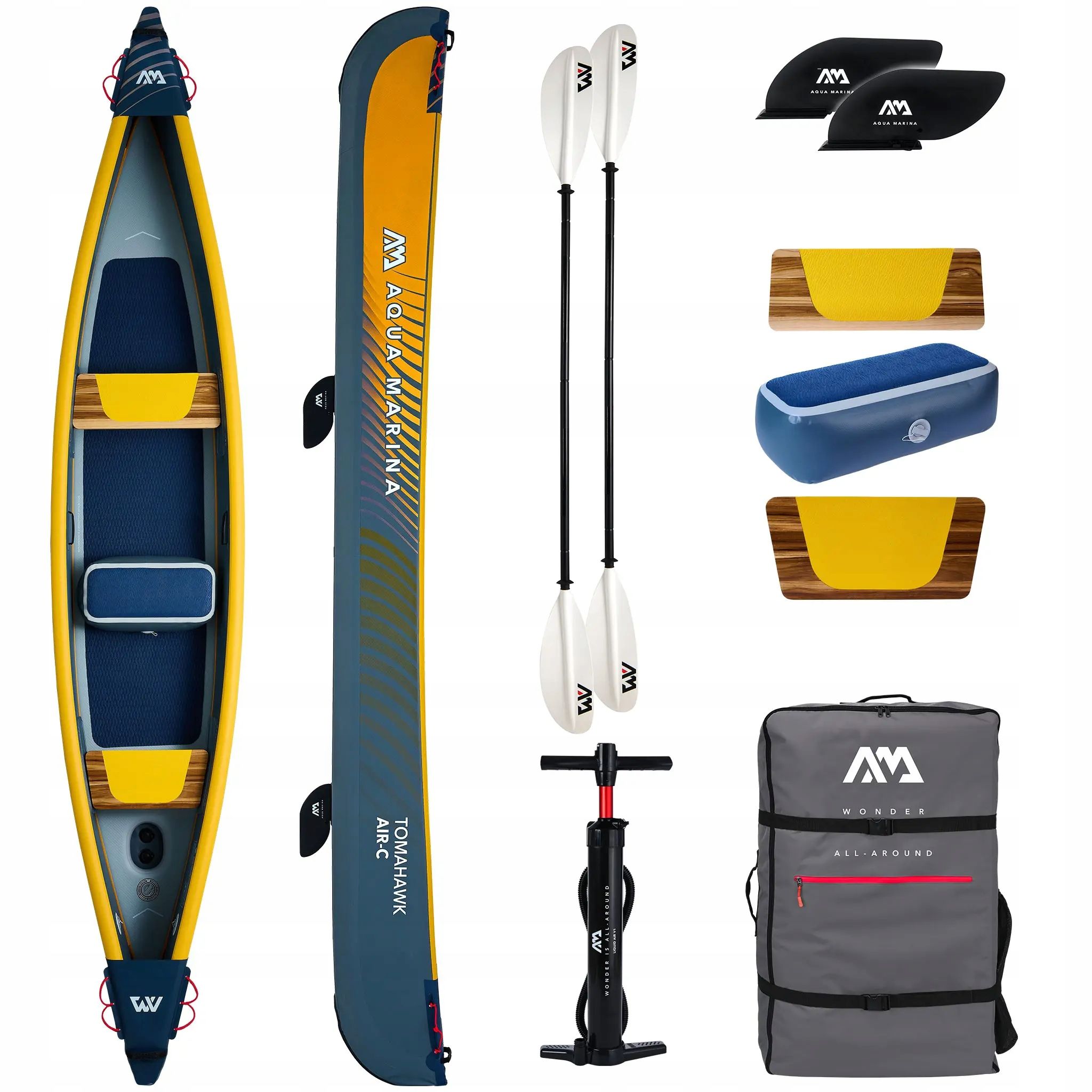  Inflatable kayak aqua marina tomahawk air-k375 375 cm + paddle kp-1
