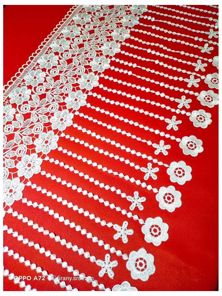  Gipiūras nėriniai baltas 30 cm raštas 6088