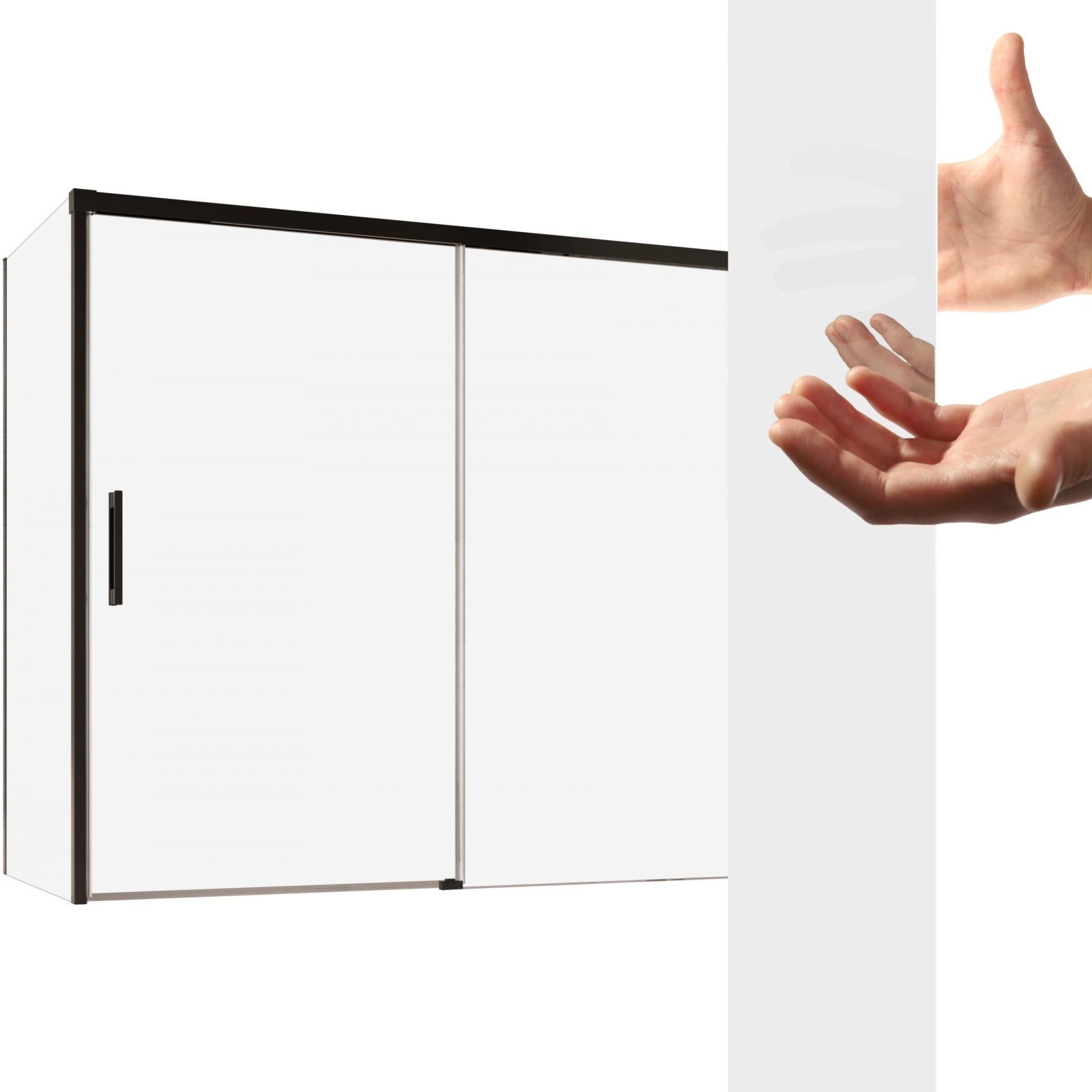  Badezimmerwand glas schwarz 140x80 l graphitfarbe + reinigungsschaum dämmerung