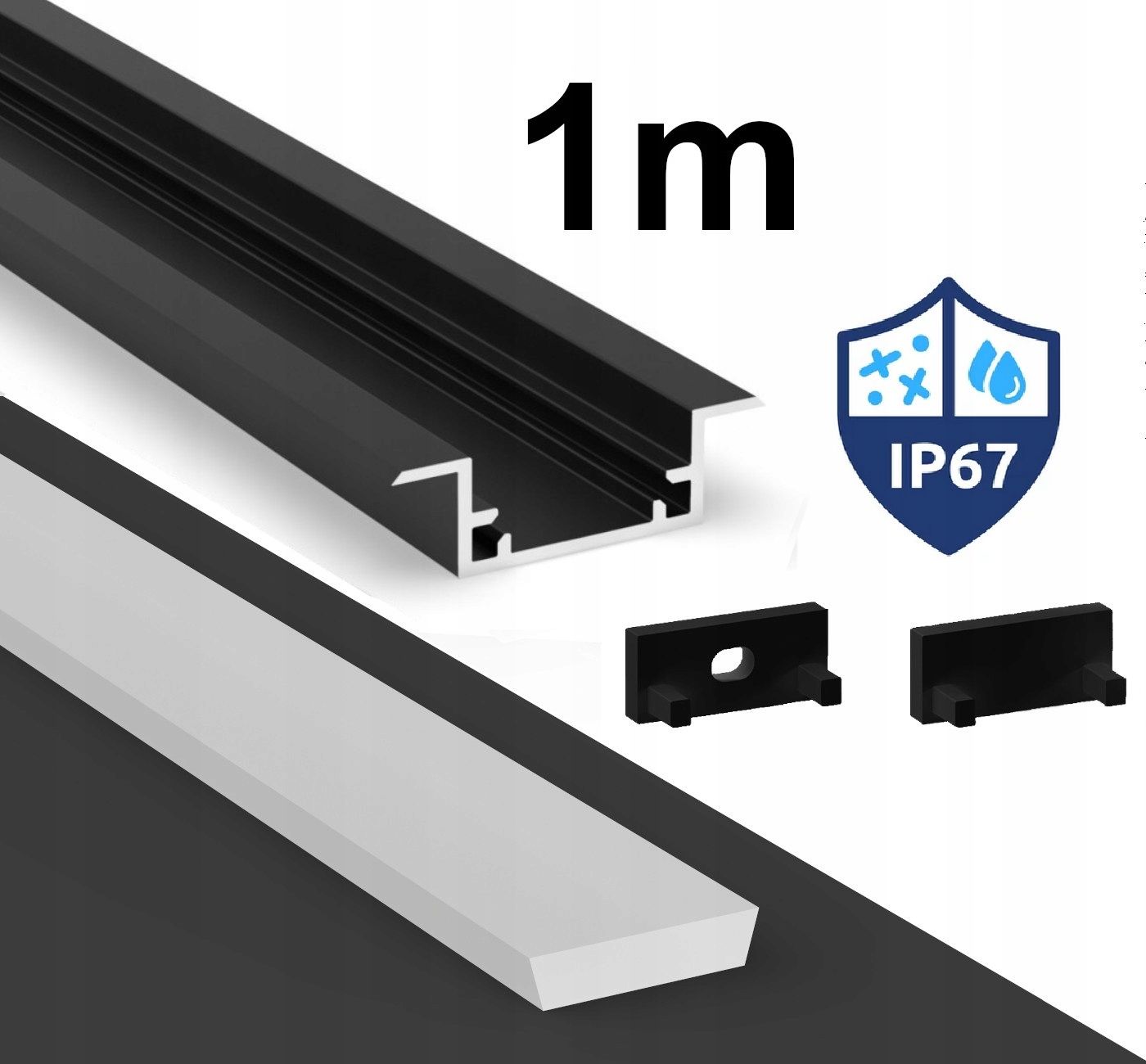  Profils led ūdensizturīgs ip65 ip67 terra sudrabs 2m