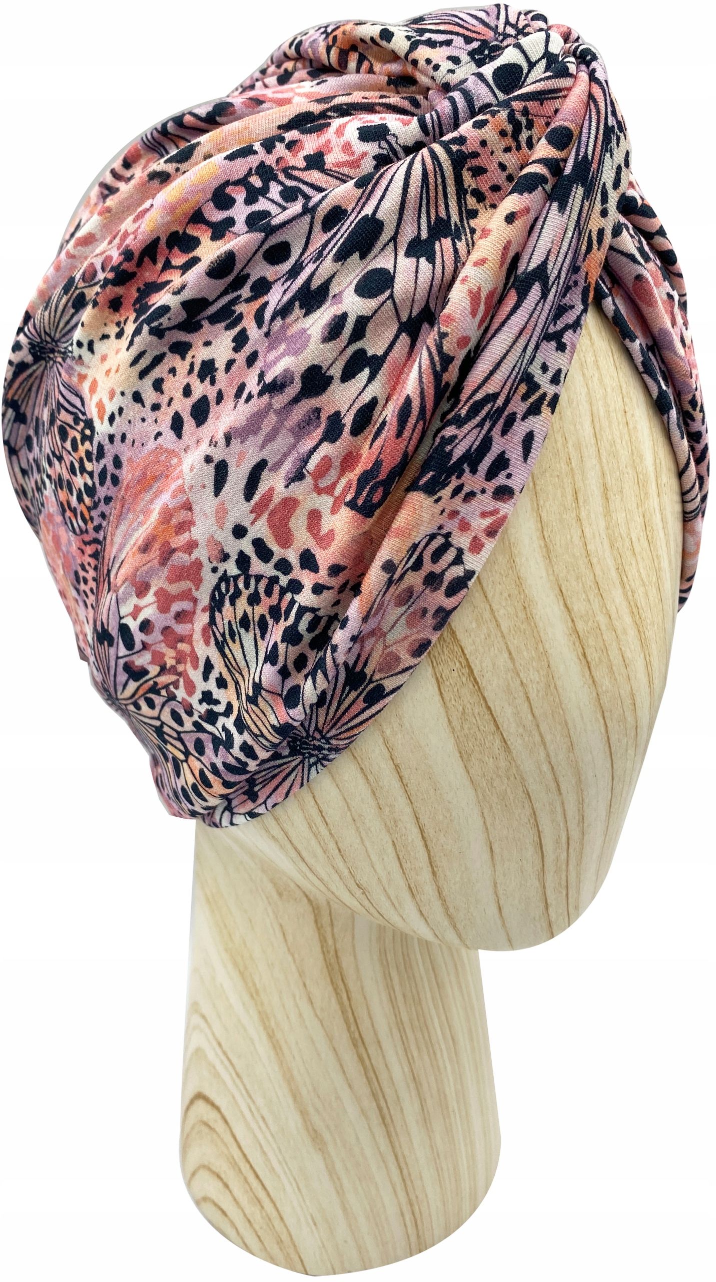  Mütze turban twist jersey baumwolle green lines onkologie