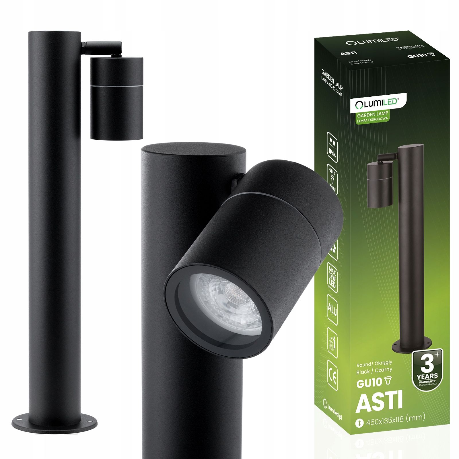  Led-lampe garten äußerlich im bau 80 cm 10w 700lm spalte 4000k schwarz