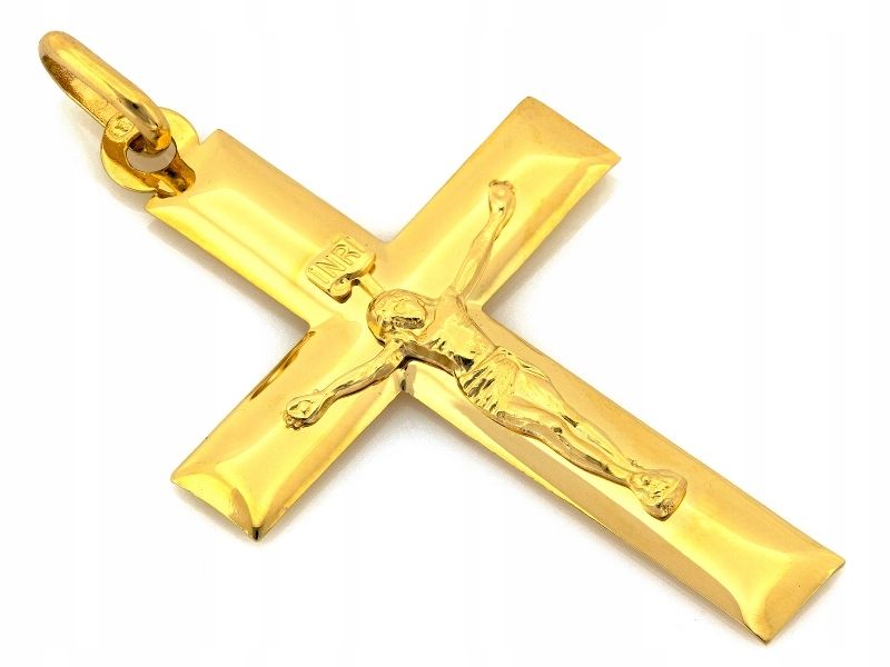  Earring cross 585 with image christ 1.23g religious items for a gift