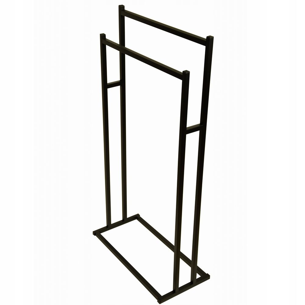  Towel rack bathroom dryer suspension for two towels black loft style