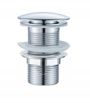  Cork without overflow hole, with overflow klik-klak round universal plastic pvc