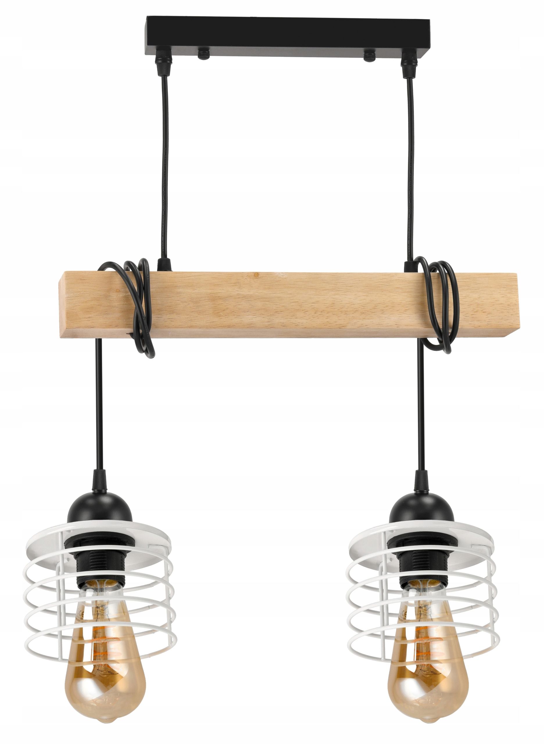  Stropné svietidlo visiace led drevený biala 3xe27 lampa amber jantár