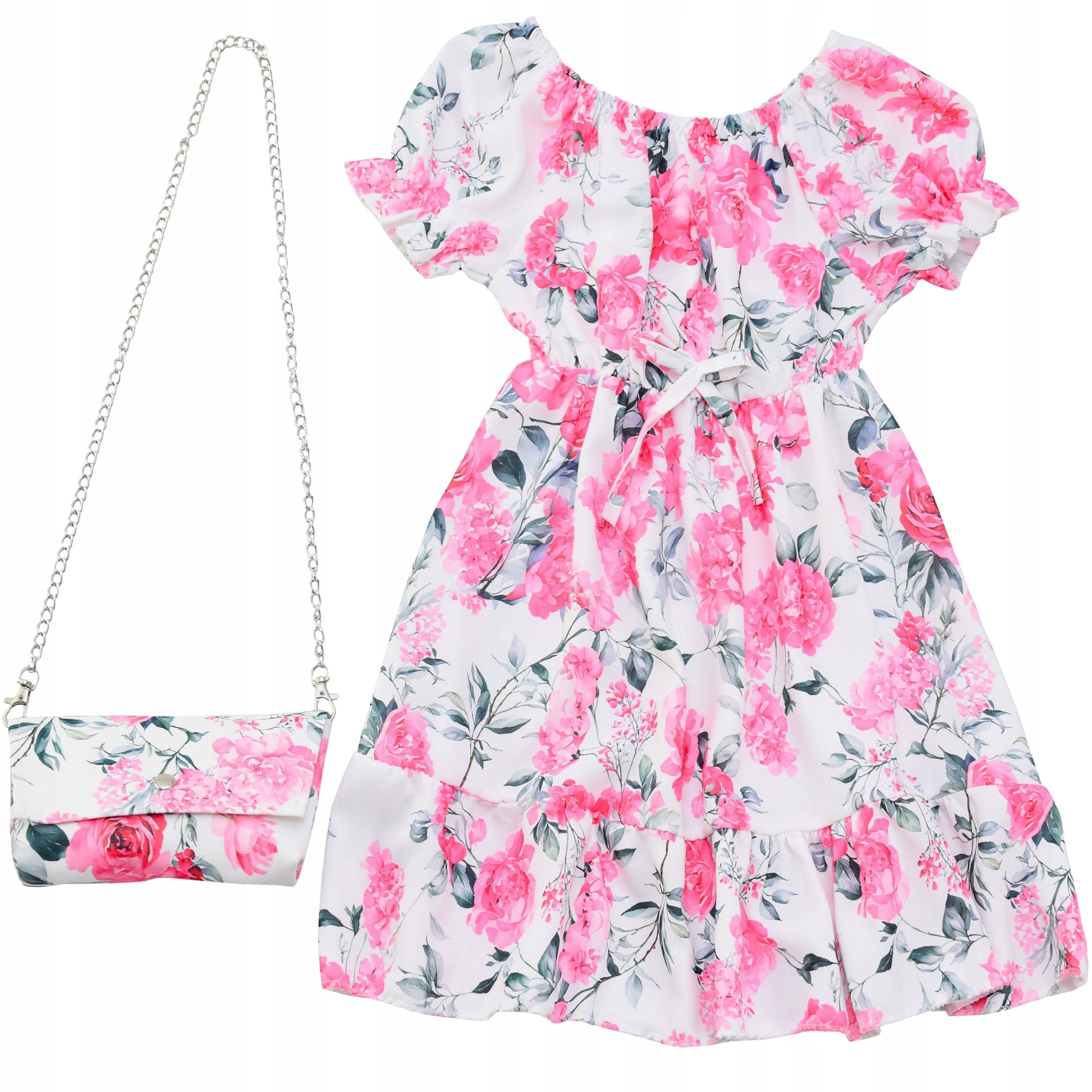  Kleid für mädchen weiß schmetterlinge handtasche jahr blumen muster für ein kind 6 y