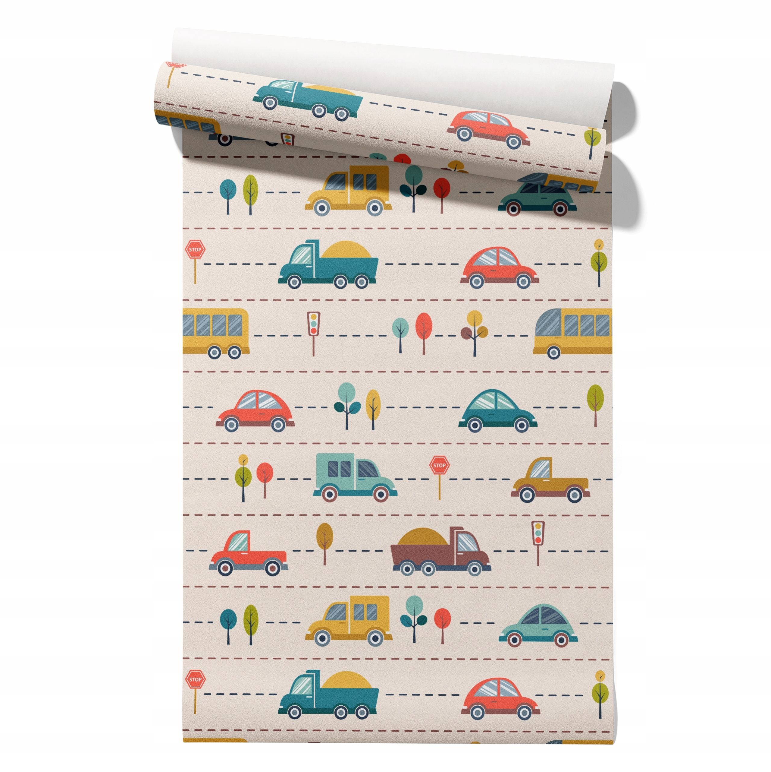  Wallpaper non-woven fabric pastel cherries wallpaper in a roll 50cm x 6,1mb