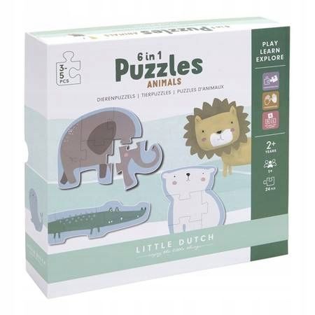  Little dutch puzzle zoo 6 teile fsc tiere