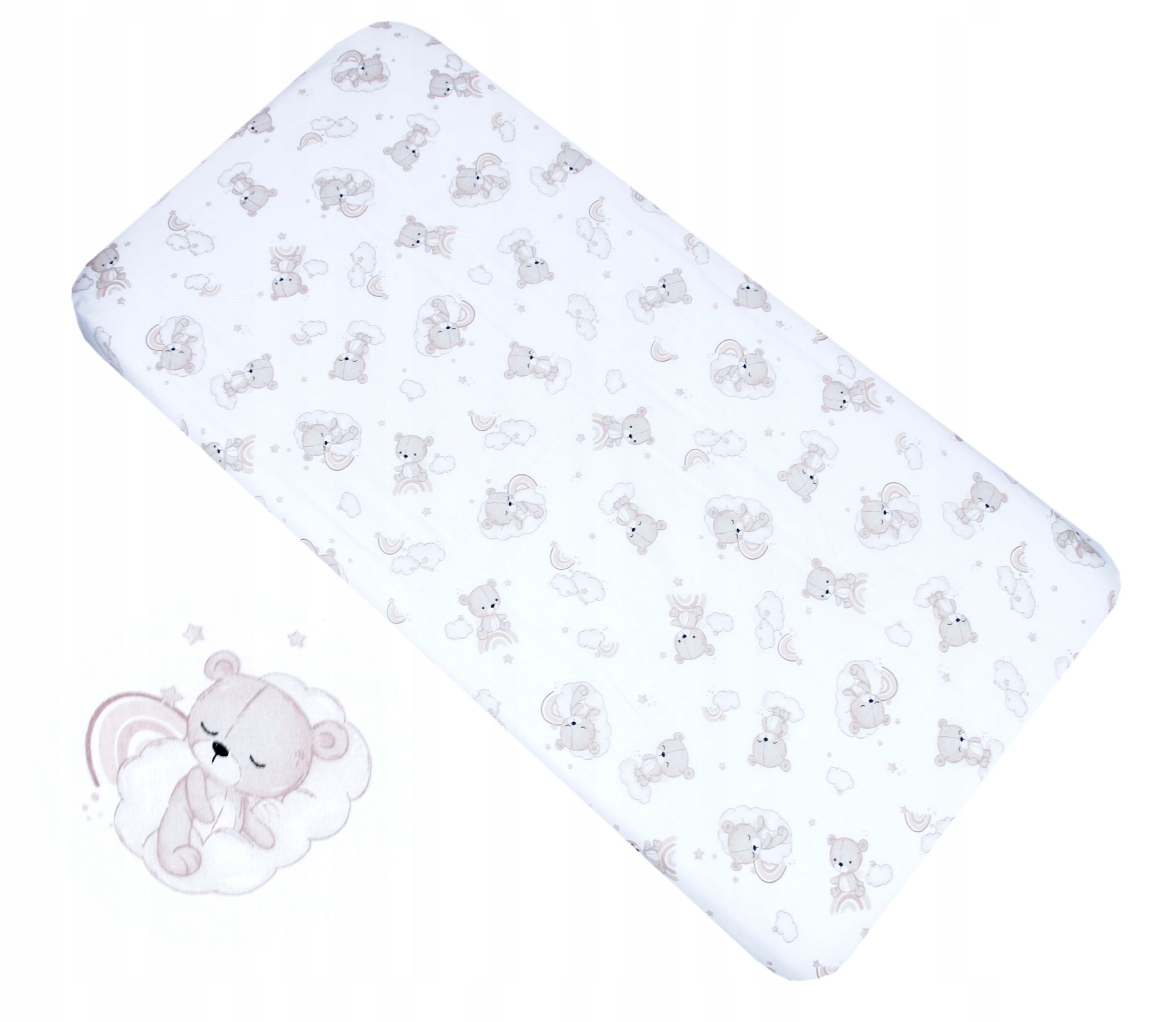  Babylux laken mit gummizug für die krippe muslin musselin 60x120 teddybären