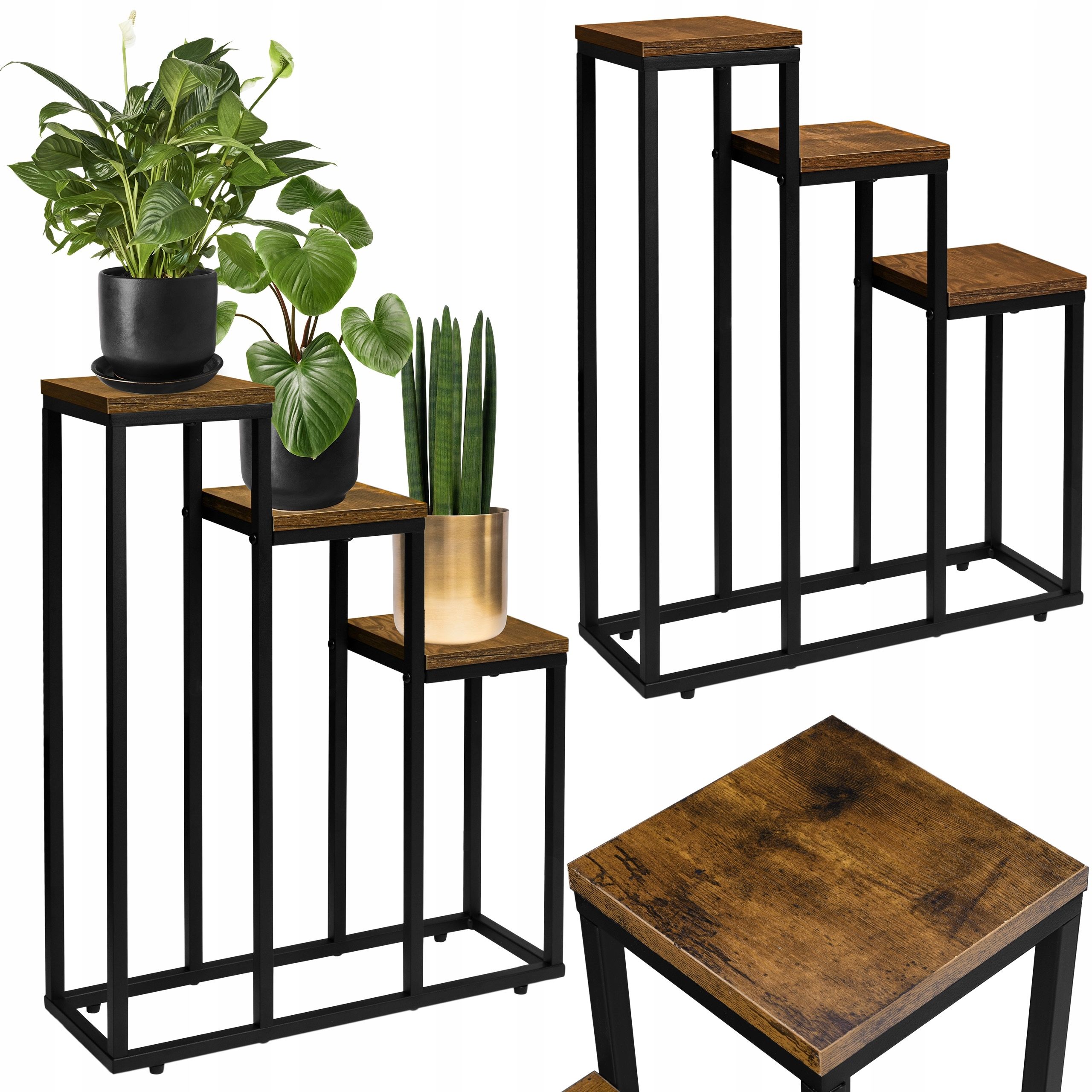  Stovas gėlėms stovintis lentynėlė industrial gėlių stovas metalinis kaimiško stiliaus lofto stiliaus