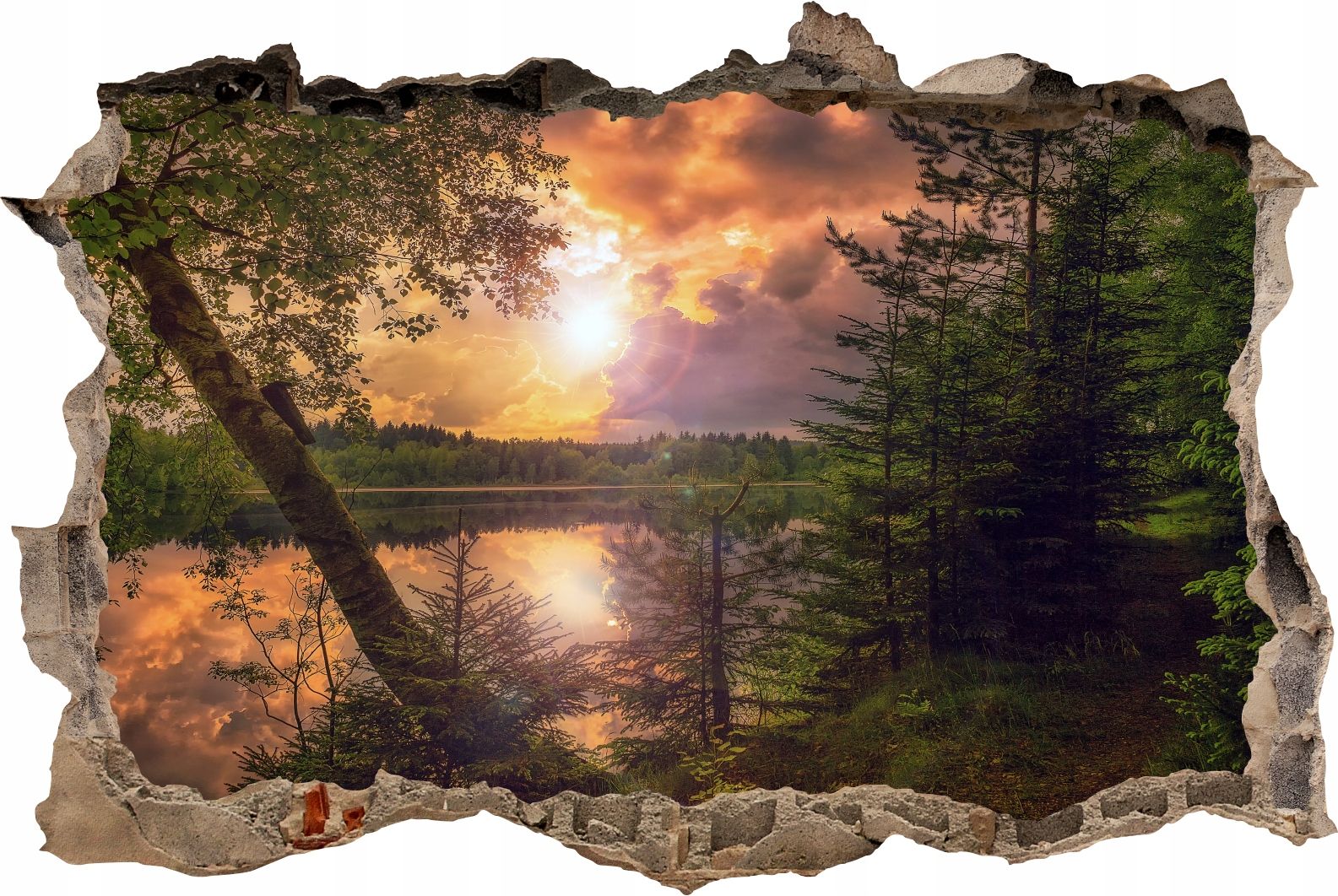  Fototapeedid auk 3d seinakleebis wodospady potok mets loodus