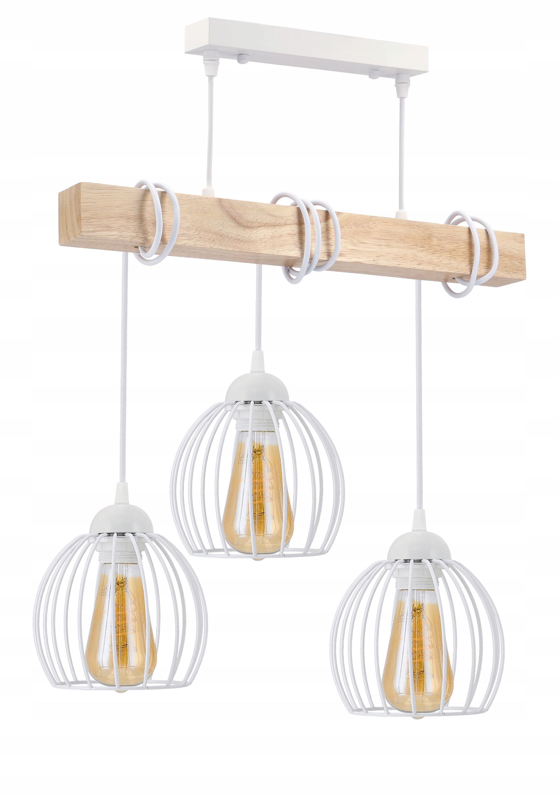  Stropné svietidlo visiace led drevený biala 3xe27 lampa amber jantár