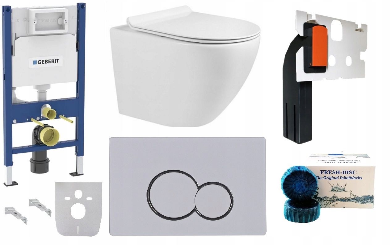  Wc rāmja komplekts geberit + atslēga + tualetes pods melns matēts + dēlis w/o+fresh
