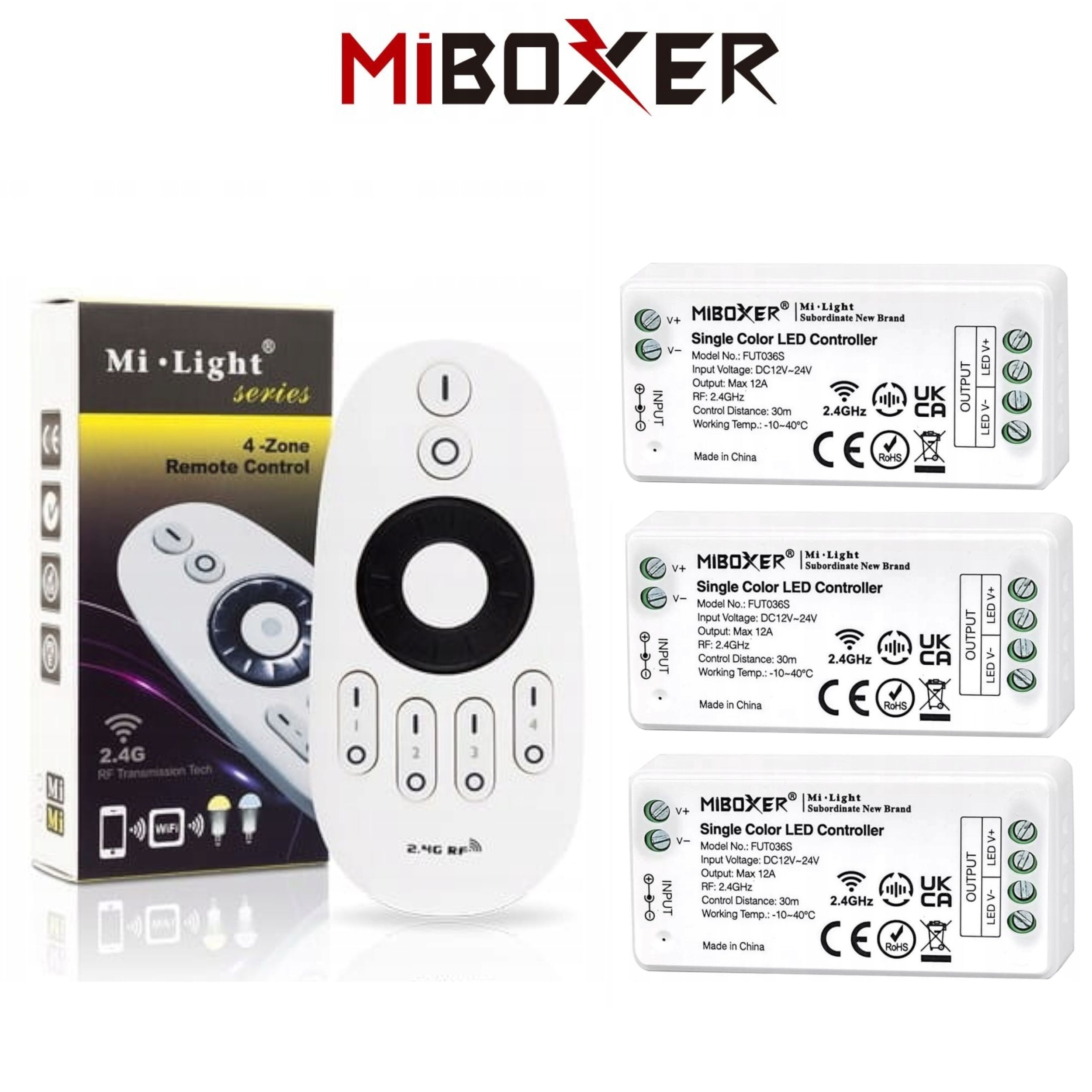  Komplektas valdiklio smart home wifi led'ams mono arba cct + valdymo pultelis zonų