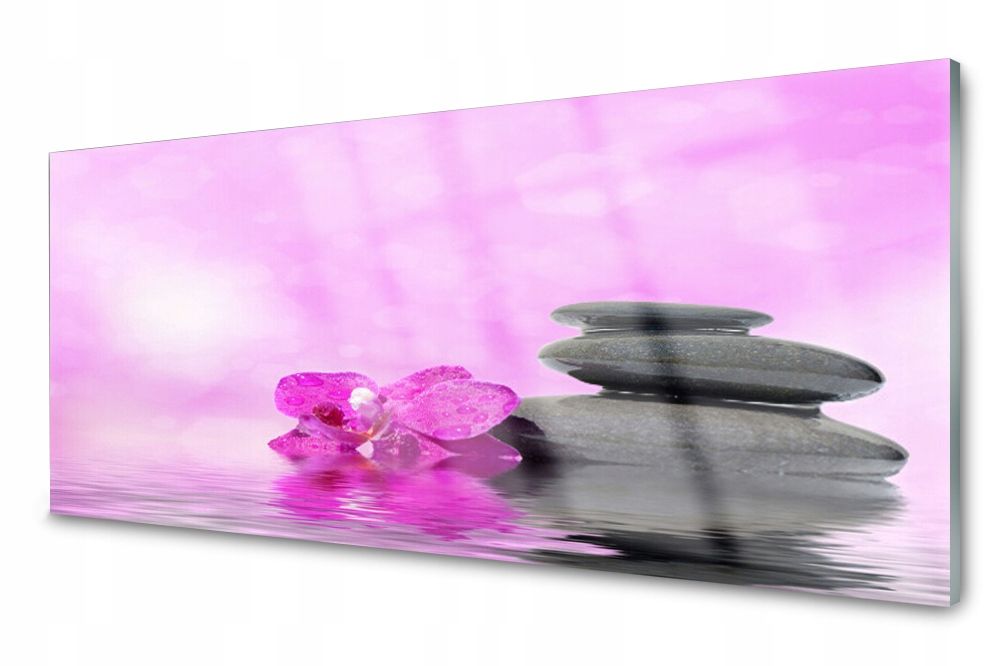  Lacobel glasplatte küche lilien wasser 140x70