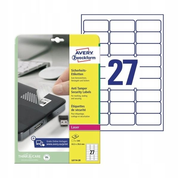 Avery etiketės nominali sidabras 25,4x10mm 6008