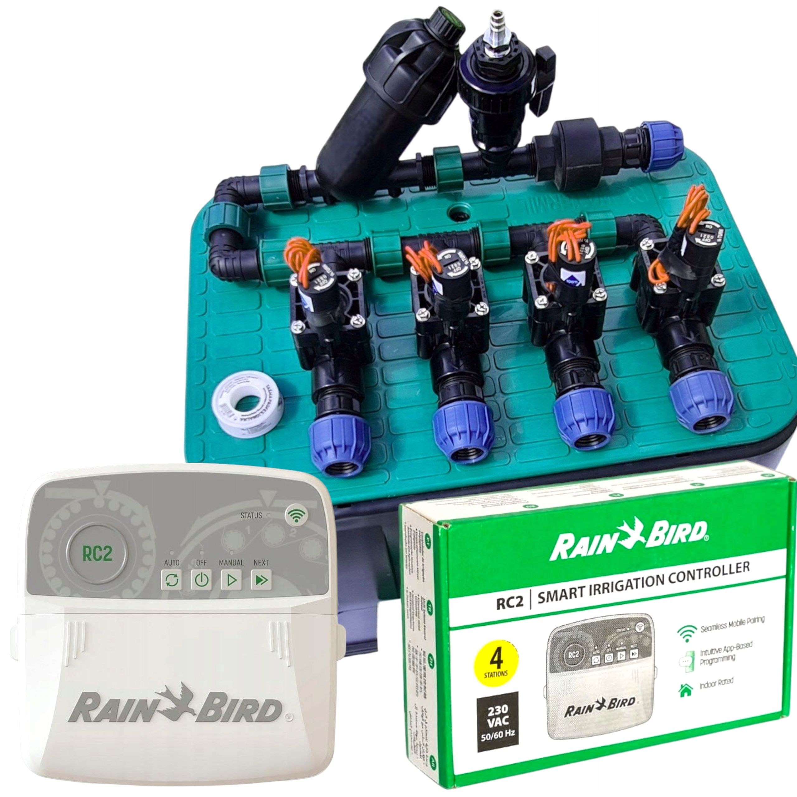  Set automatic irrigation garden 4 sections 12 sprinklers + box