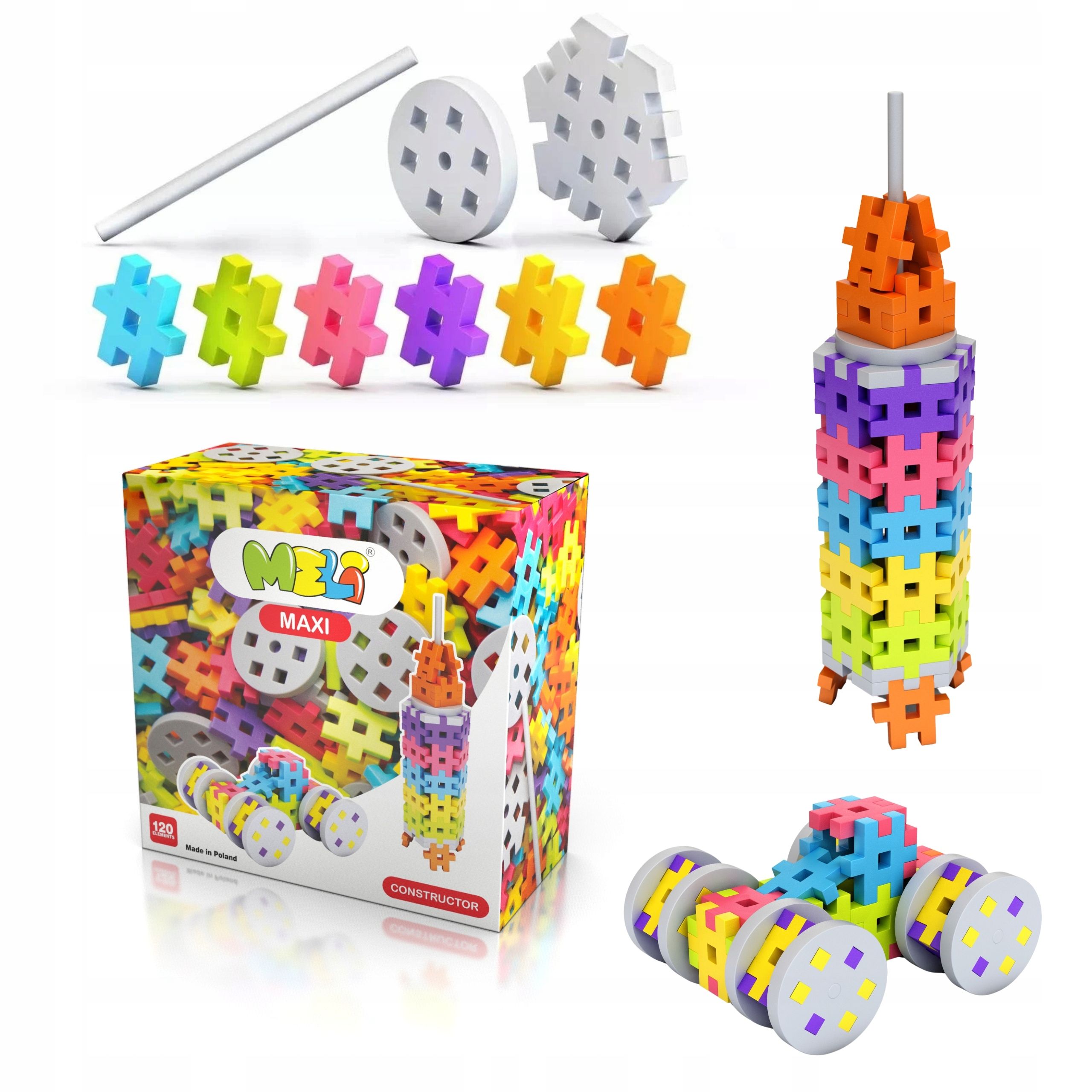  Strukturwaffelblöcke meli maxi pink 100 el rosa 3d-puzzle xxl waffeln