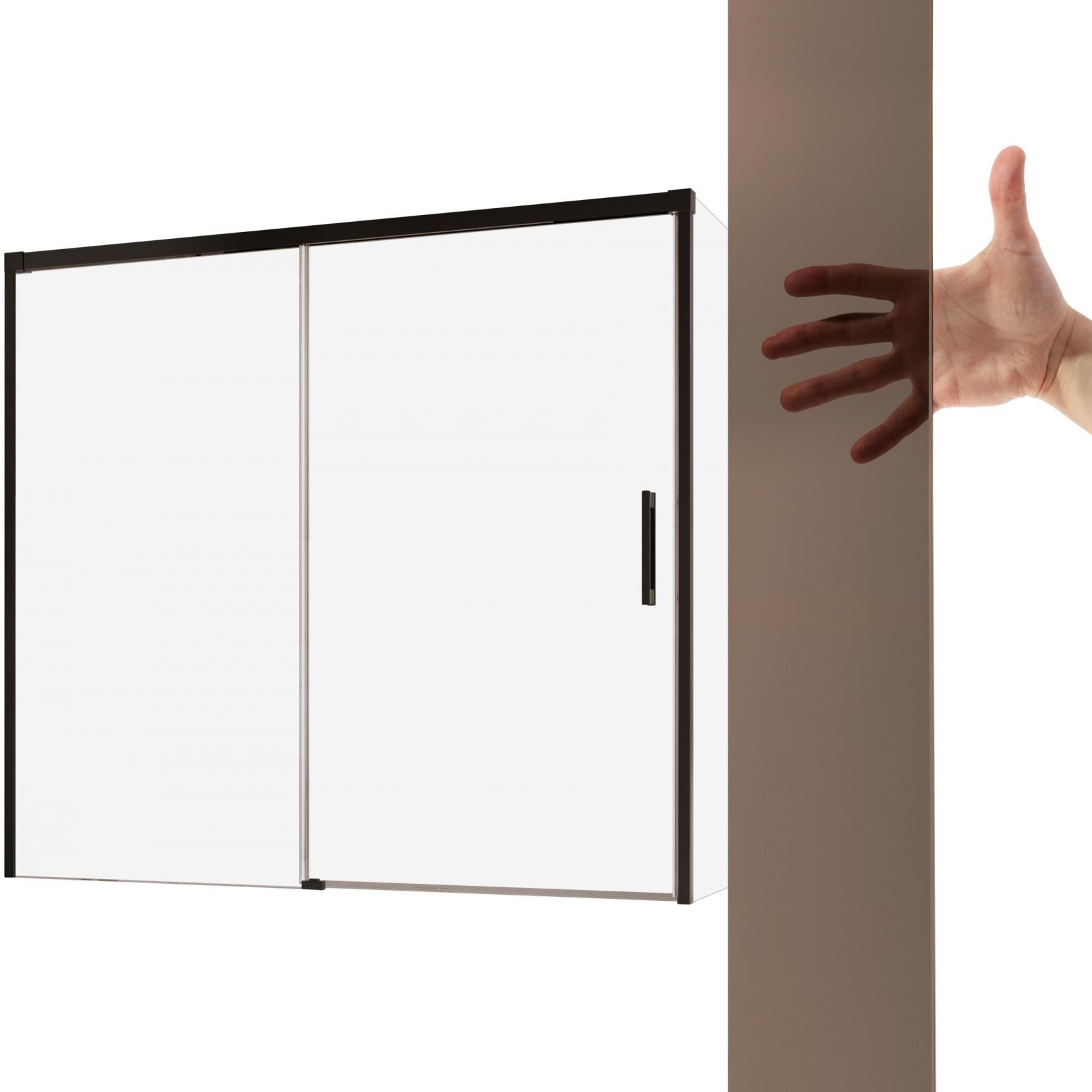  Badezimmerwand glas schwarz 140x80 l graphitfarbe + reinigungsschaum dämmerung