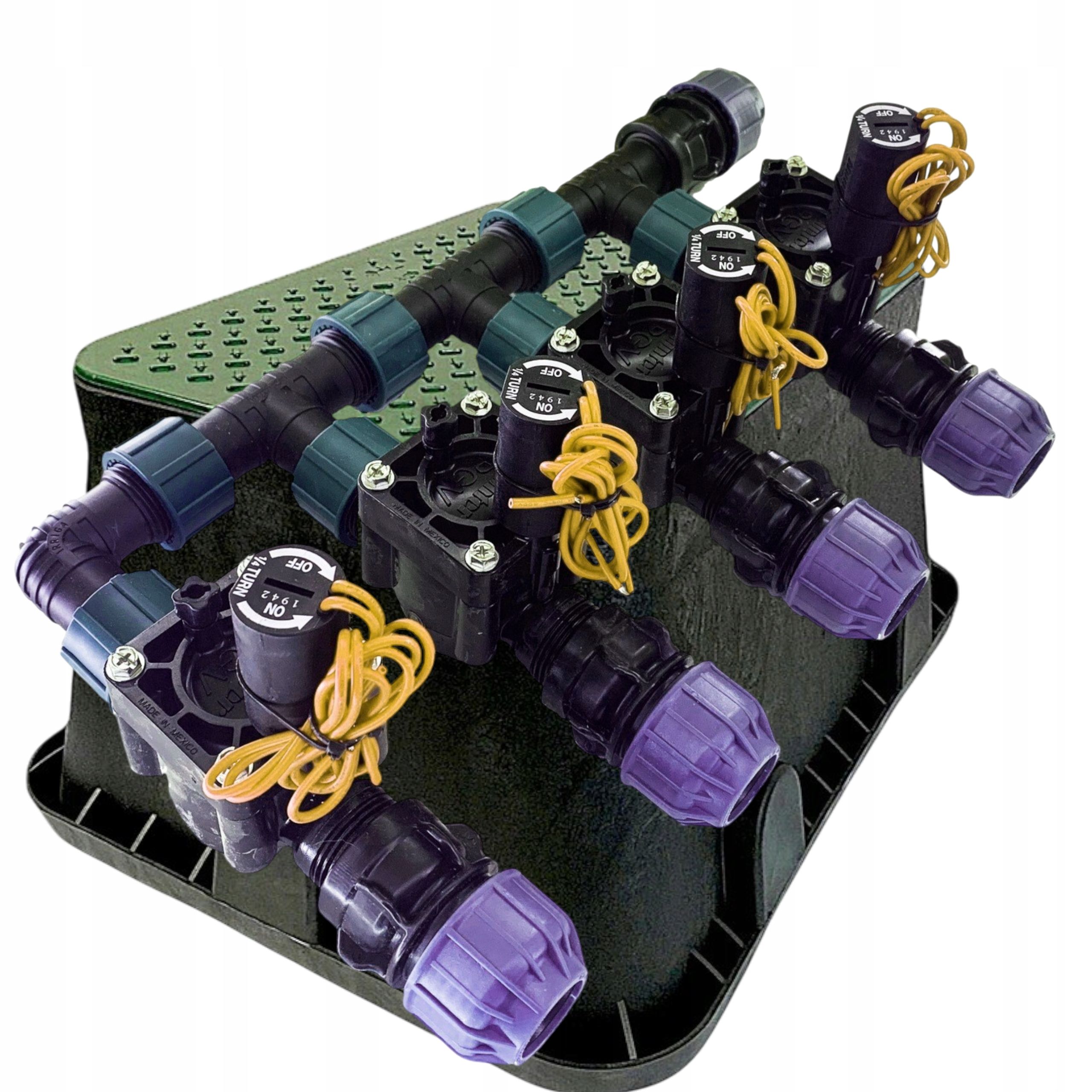 Set automatic irrigation garden 4 sections 12 sprinklers + box