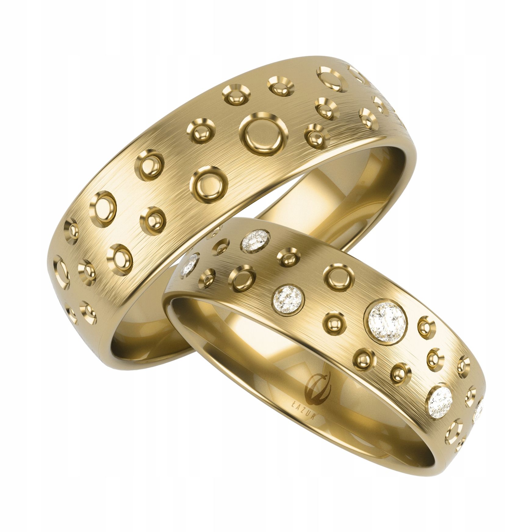  Golden eheringe mit herzmotiv pr.0,585 breite 5 mm