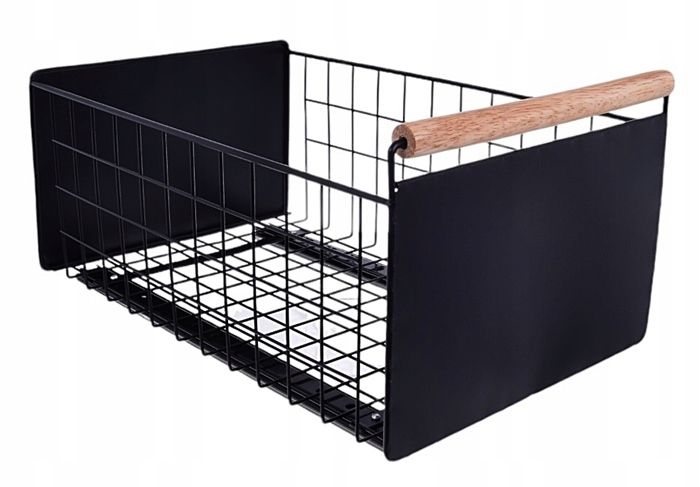  Kott väljatõmmatav sahtel kabineti jaoks köögitarvete organiseerija must 38x24x19,5cm