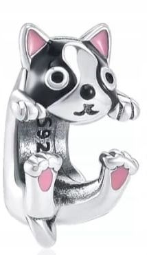  Md charms anhänger hündchen herz grau hund chihuahua steine | s925