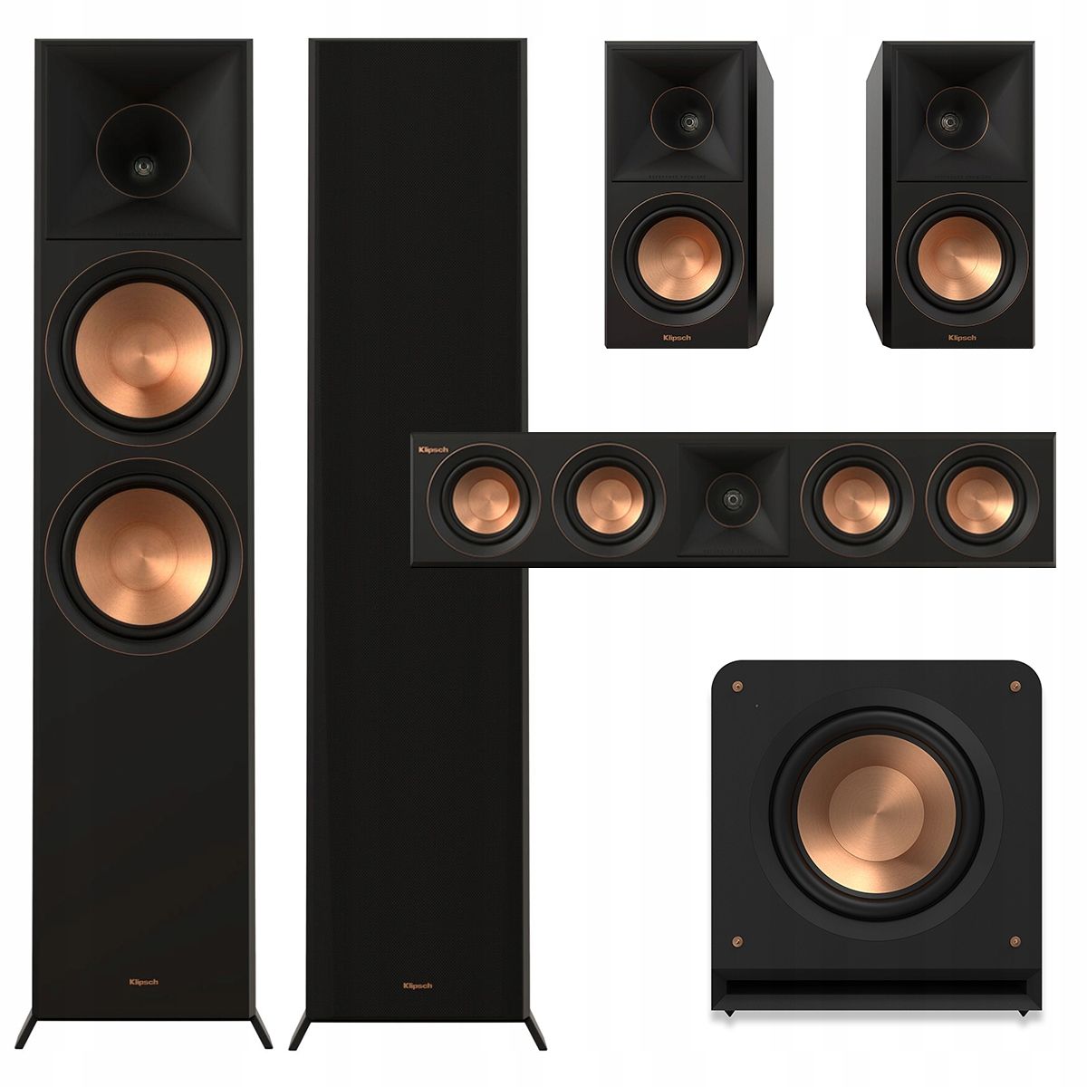  Klipsch rp-8000f ii + cs-18c + rp-504c + 500sa + rp-1200sw množina kiná 7.1