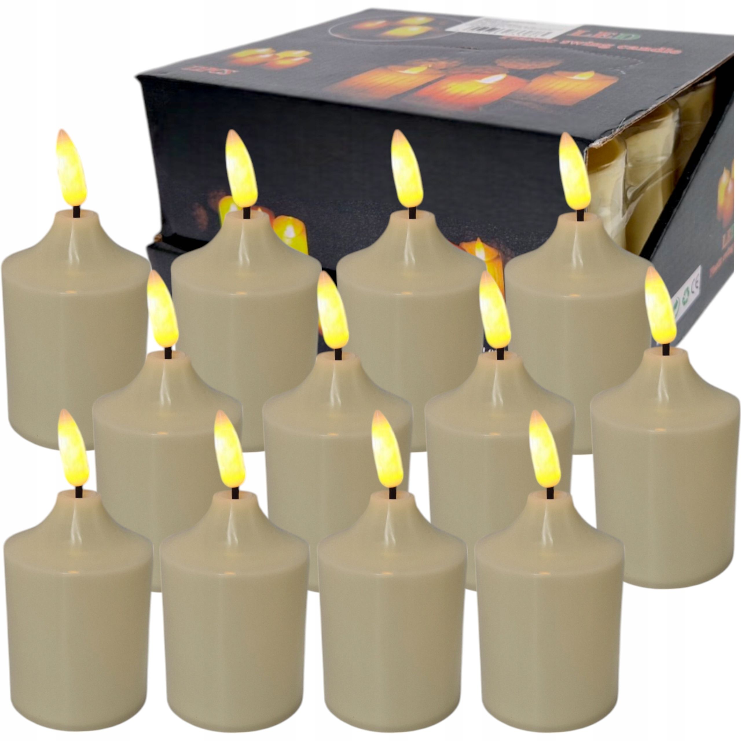  Candle contribution led - grave candles flame effect 9,5 cm with batteries shining