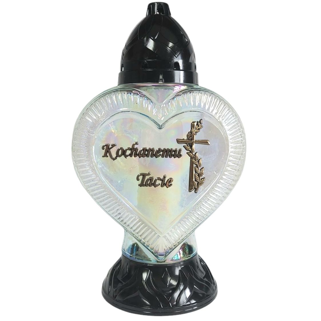  Grave candle heart g-67 to our beloved parents - 36cm grave candle radius glass, all seasons