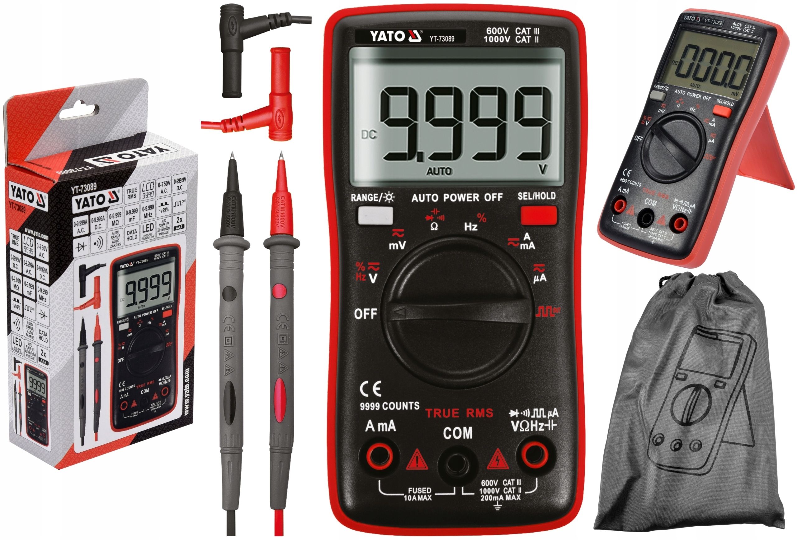  Yato digitální měřič true rms displej lcd automatický rozsah multimetr yt-73096