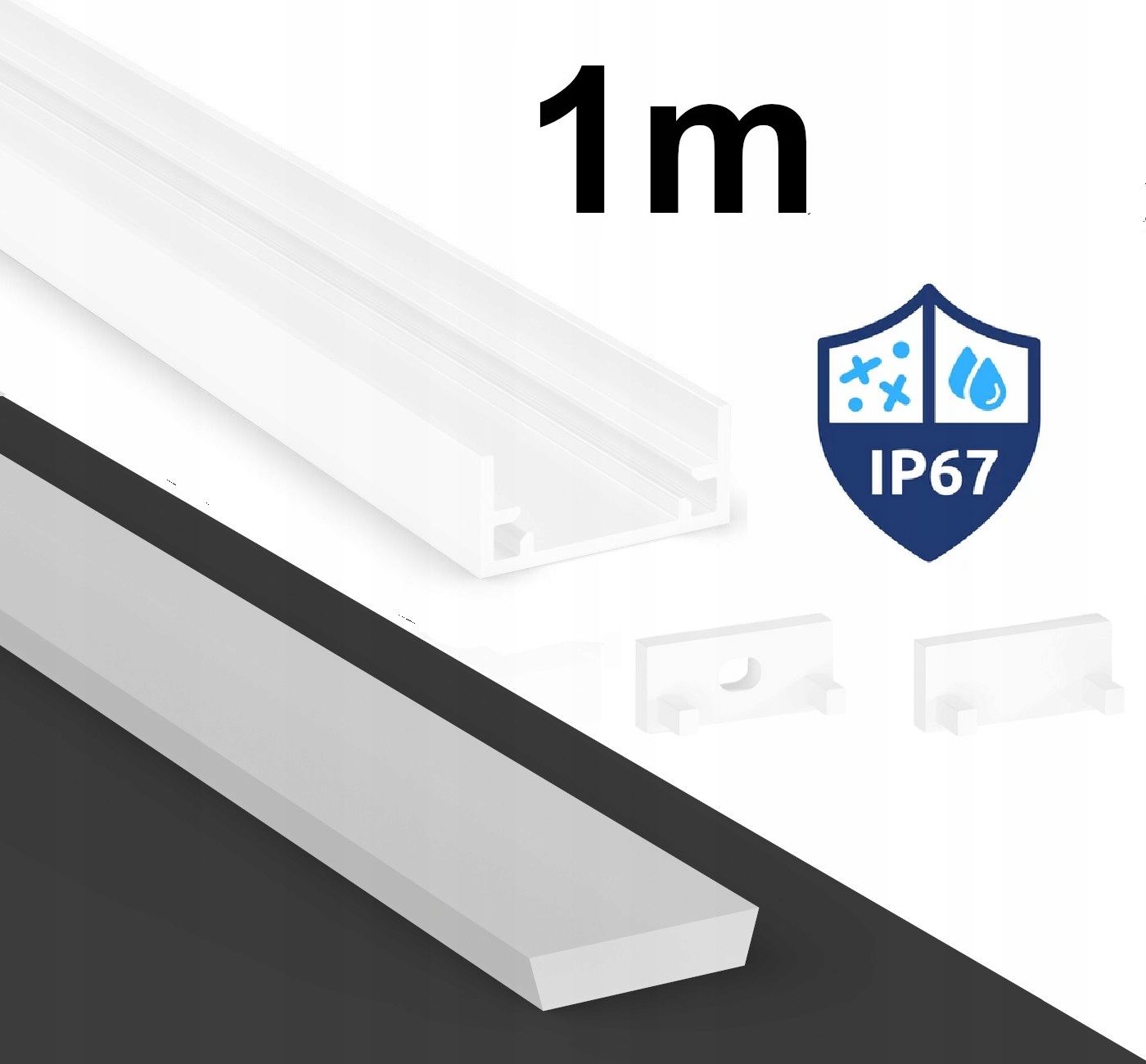  Profils led ūdensizturīgs ip65 ip67 terra sudrabs 2m