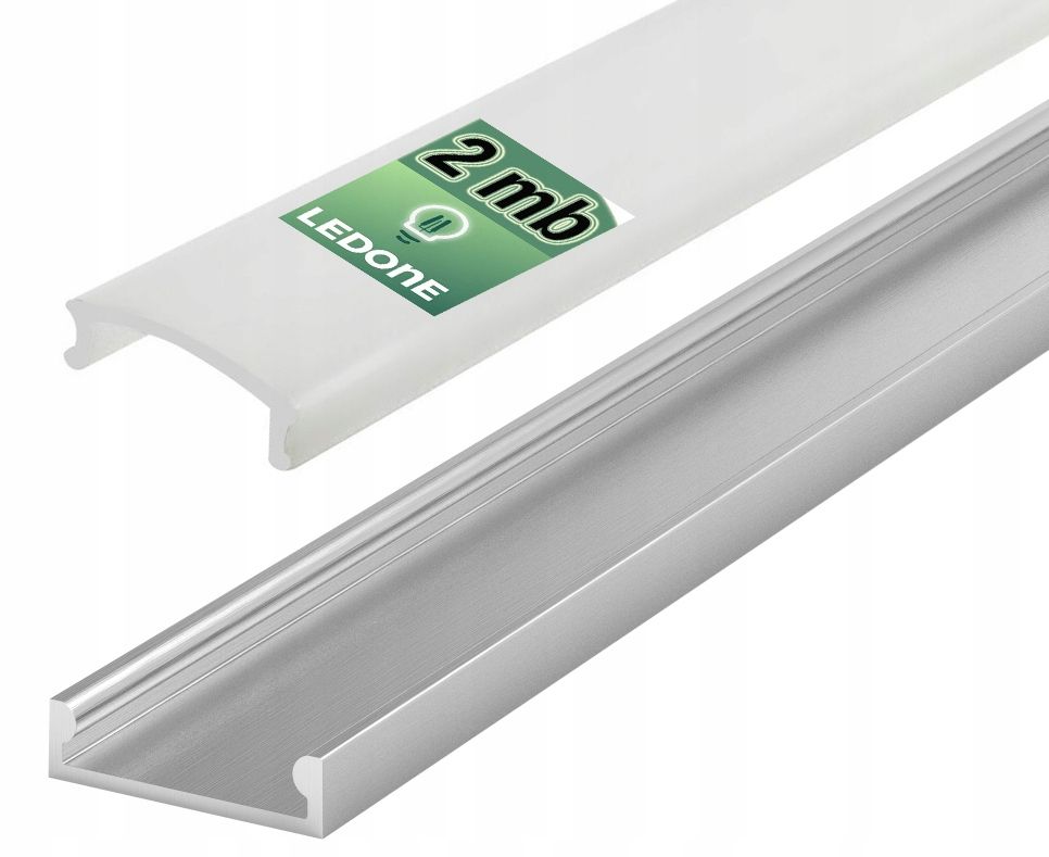  Kopa melns alumīnija profils atzina slim eco led sloksnēm 2m + kapuci