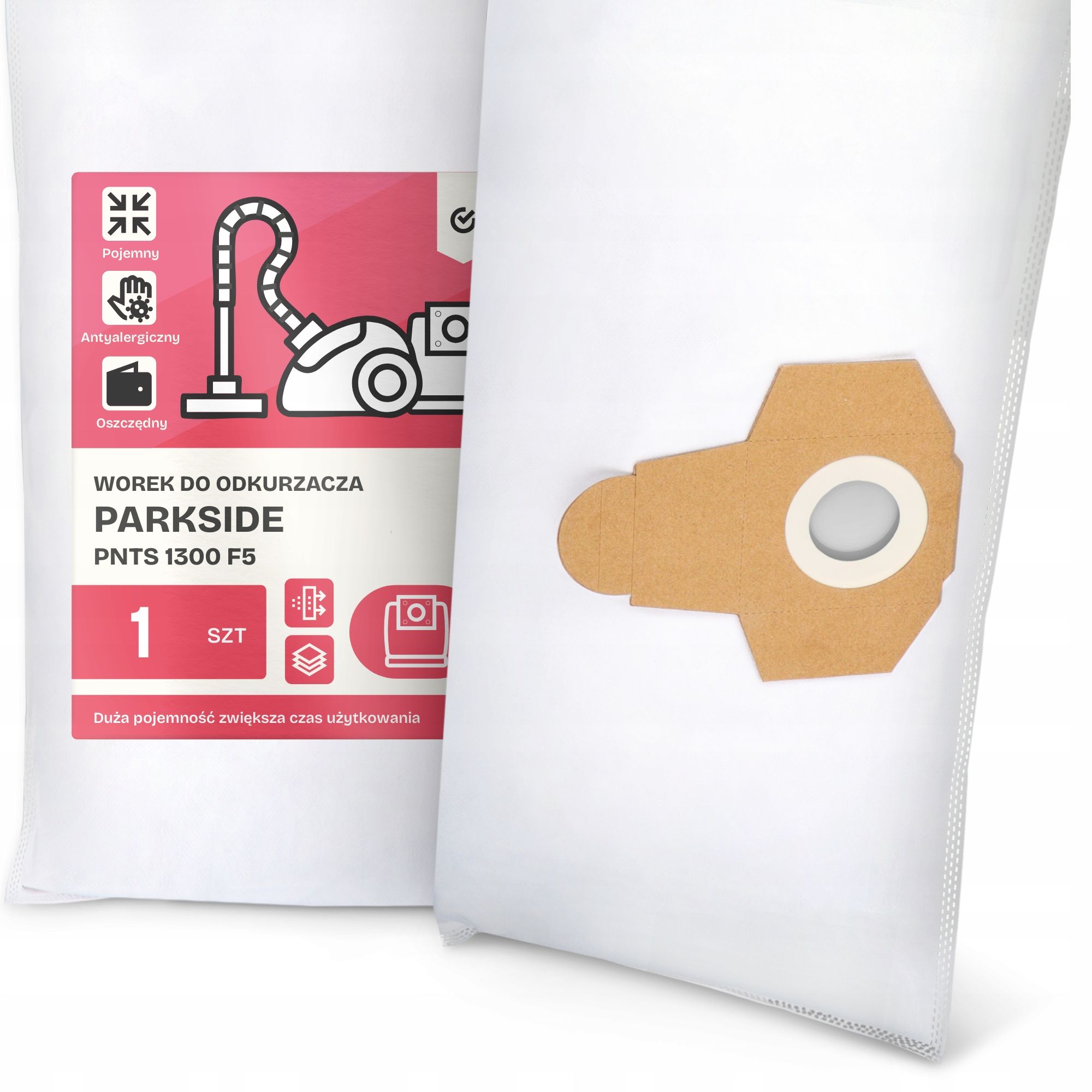 2x bag for a vacuum cleaner parkside pnts 1300 f5 synthetic textiles bags g9