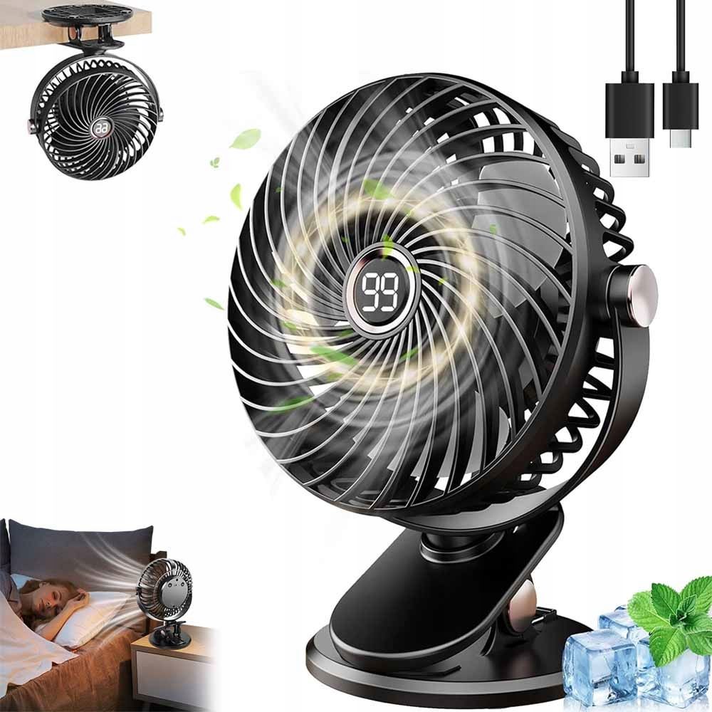  Mini ventilators galda ventilators portatīvo apgriežas 360° usb 800ir