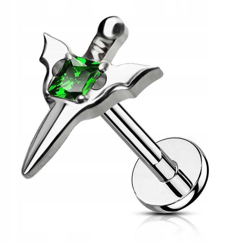  Labret golden schwert mit kristall 1,2/6 kristallin