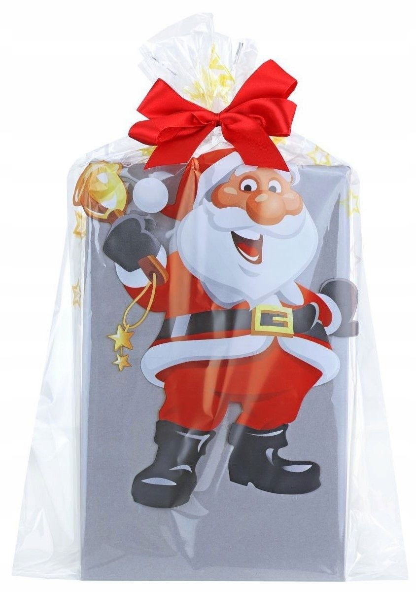  Tašky celofán plast dárek slavnostní santa claus 25x40 10 ks.