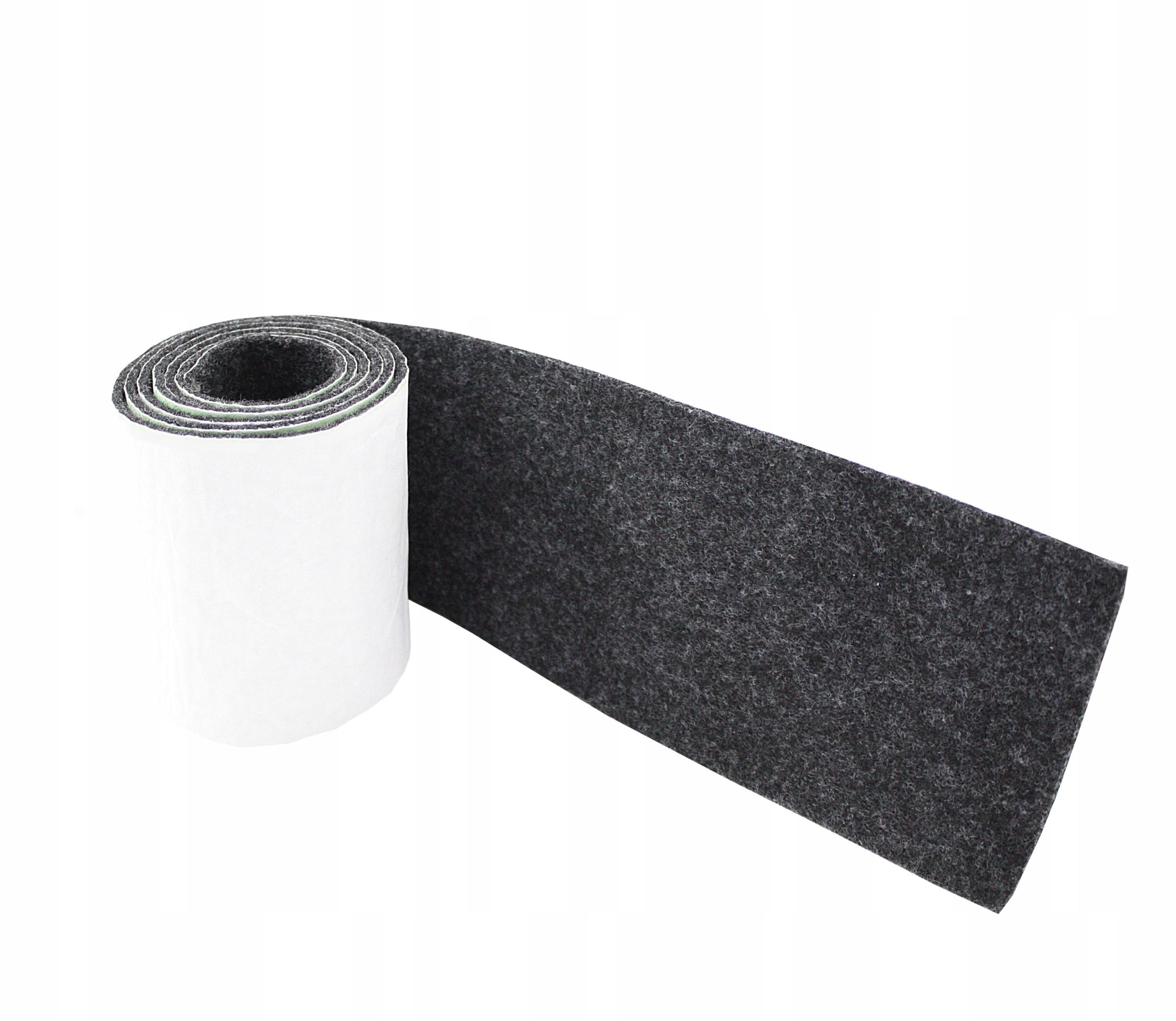  Felt self-adhesive glue 3,5mm with glue black 10x100cm - fk36-ad