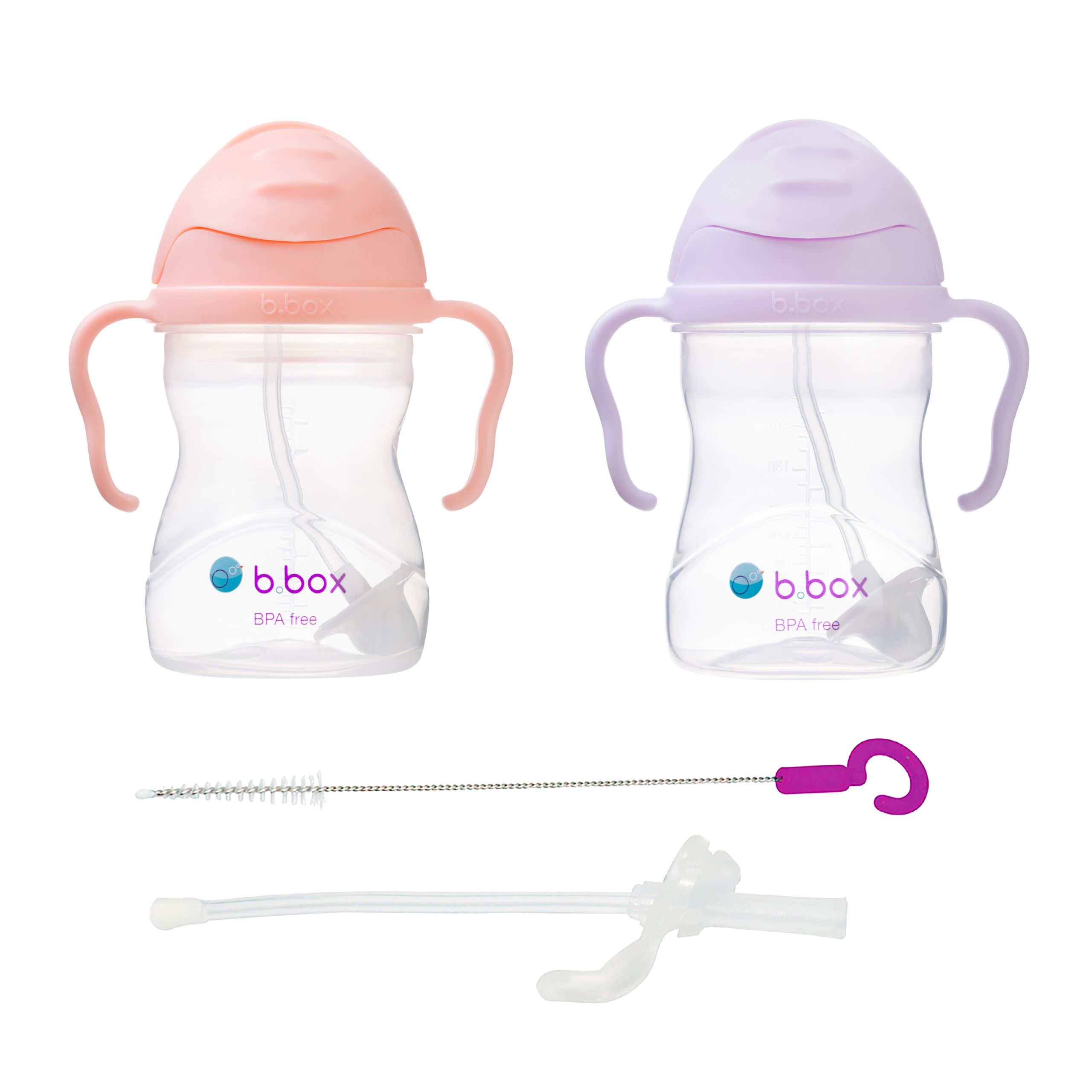  Soubor b.box dětské lahve 2 ks. (tutti fruitti + boysenberry) +sláma