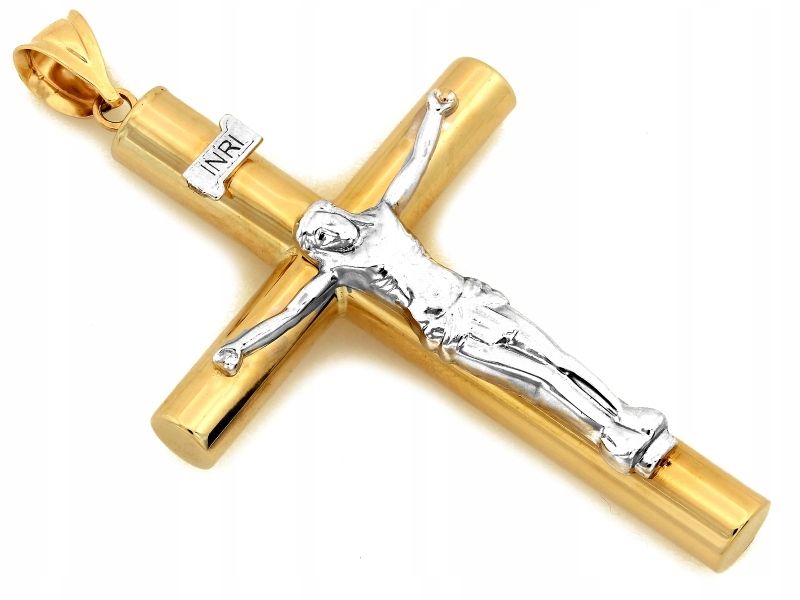  Earring cross 585 with image christ 1.23g religious items for a gift