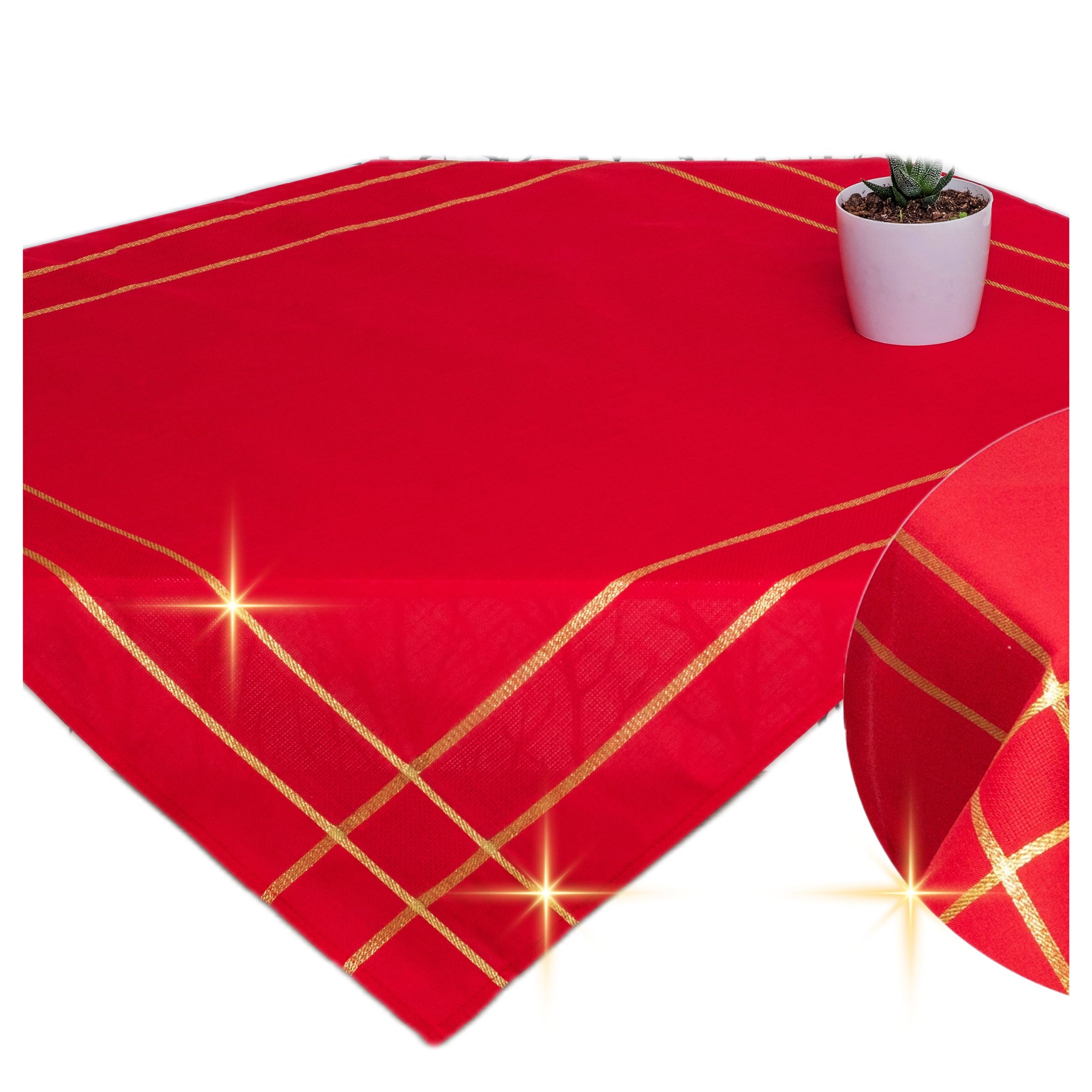  Decorative tablecloth with effect linen white-brown color 120x160 elegant equal