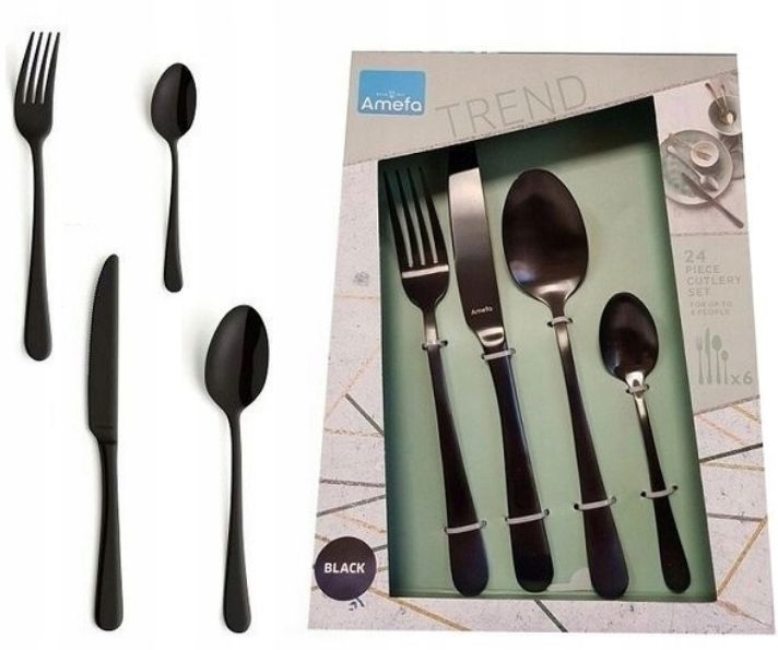  Amefa 24 besteck 1410 austin trend schwarz garnitur modern feiertage 6 personen