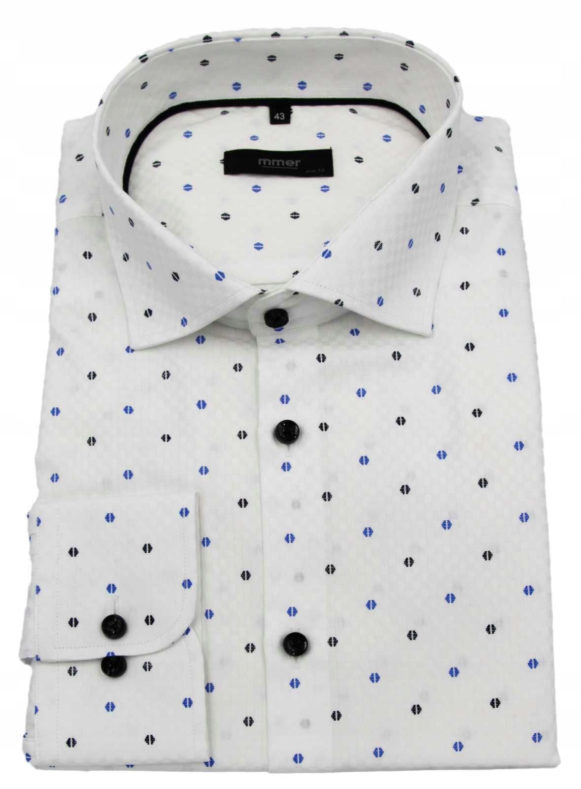 Košeľa mmer slim r.42 176/182 szara s kvetmi