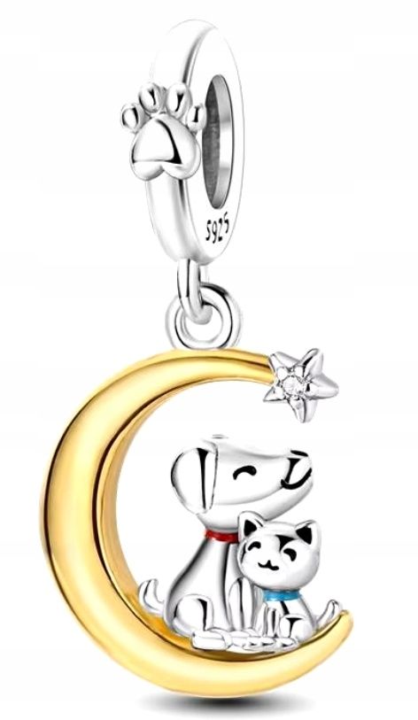  Md charms anhänger hündchen herz grau hund chihuahua steine | s925