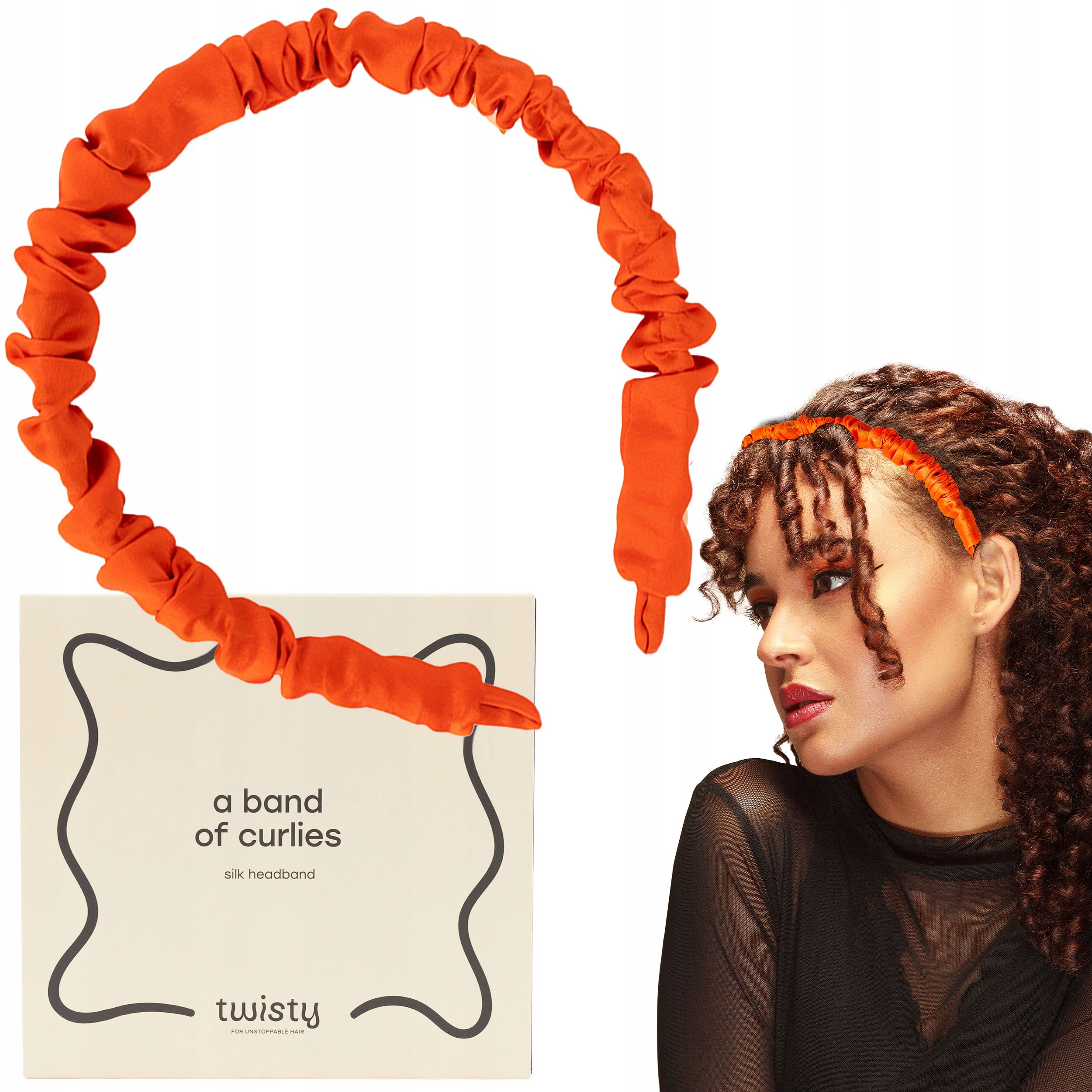  Haarband seide köpfe breit natürlich seide schwarze farbe twisty